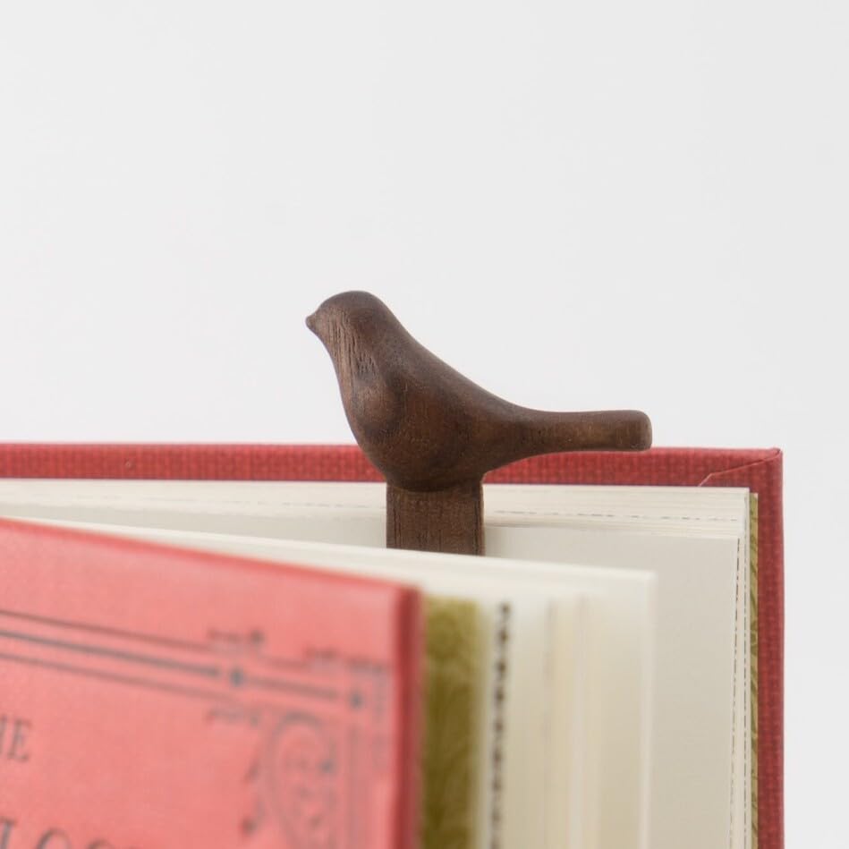 Bookmate Bliss: Aesthetic Wood Bookmark with Handcrafted Bird Carving by ANOQ mini studio