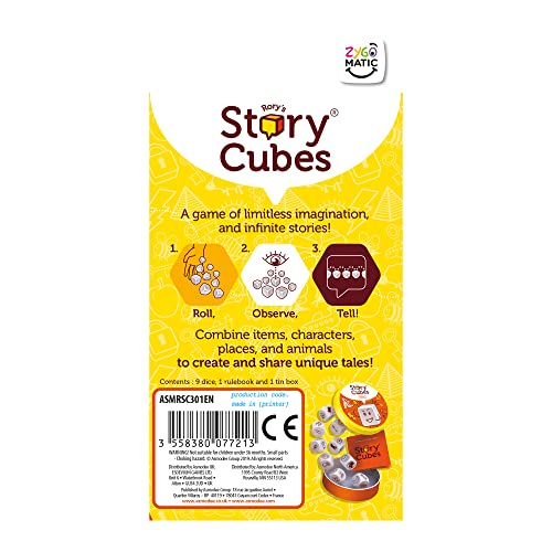 Rory's Story Cubes (Eco-Blister) | Storytelling Game for Kids and Adults | Fun Family Game | Creative | Ages 6 and up | 1+ Players | Average Playtime 10 Minutes | Made by Zygomatic