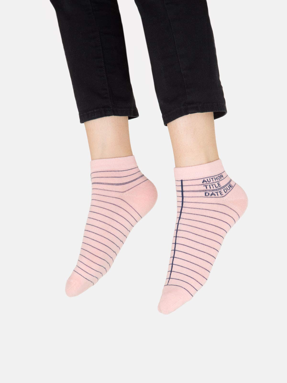 Out of Print Library Card Ankle Socks 4-pack Unisex Large