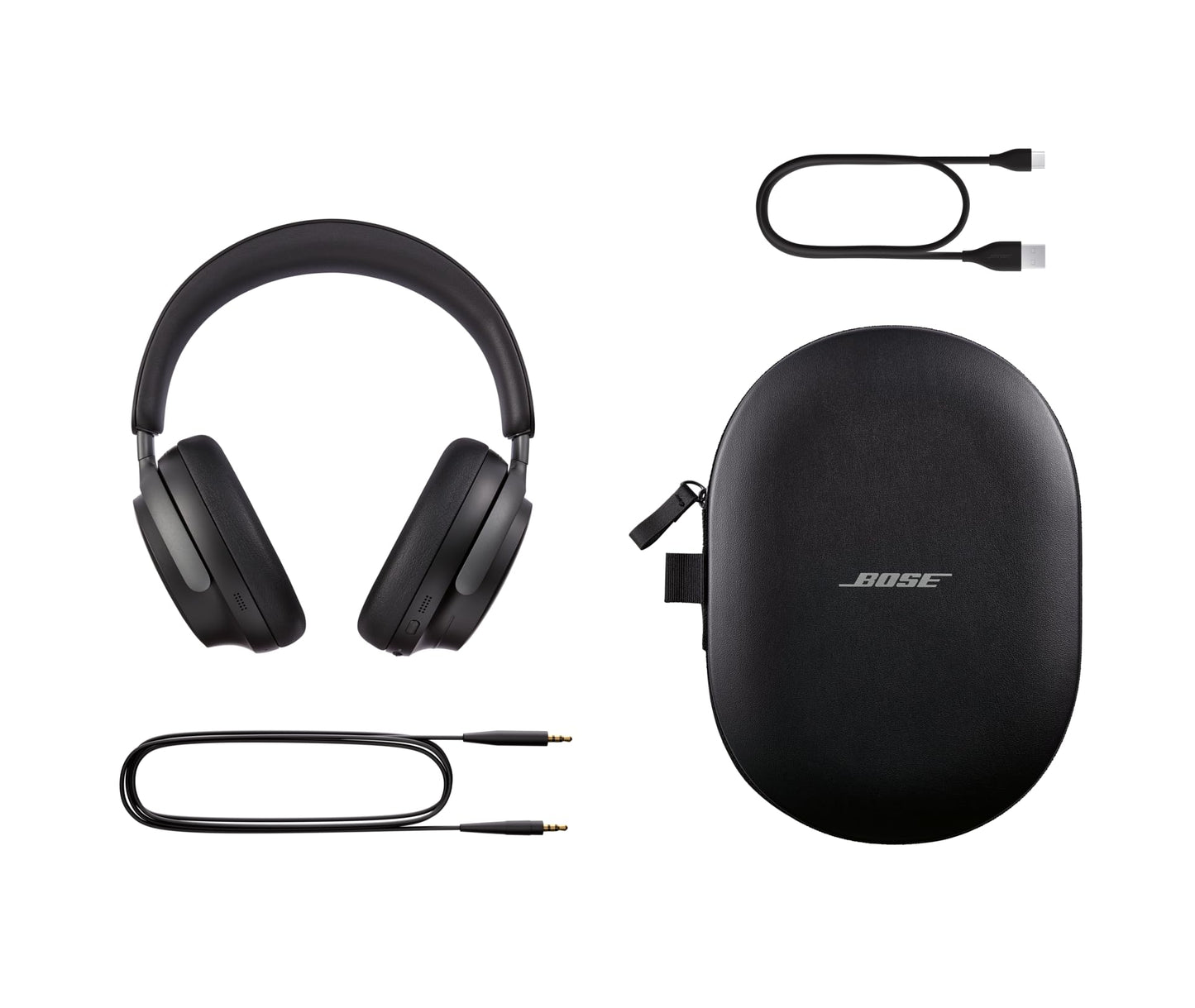 Bose QuietComfort Ultra Bluetooth Headphones, Wireless Headphones with Spatial Audio, Over Ear Noise Cancelling Headphones with Mic, Up To 24 Hours of Battery Life, Black