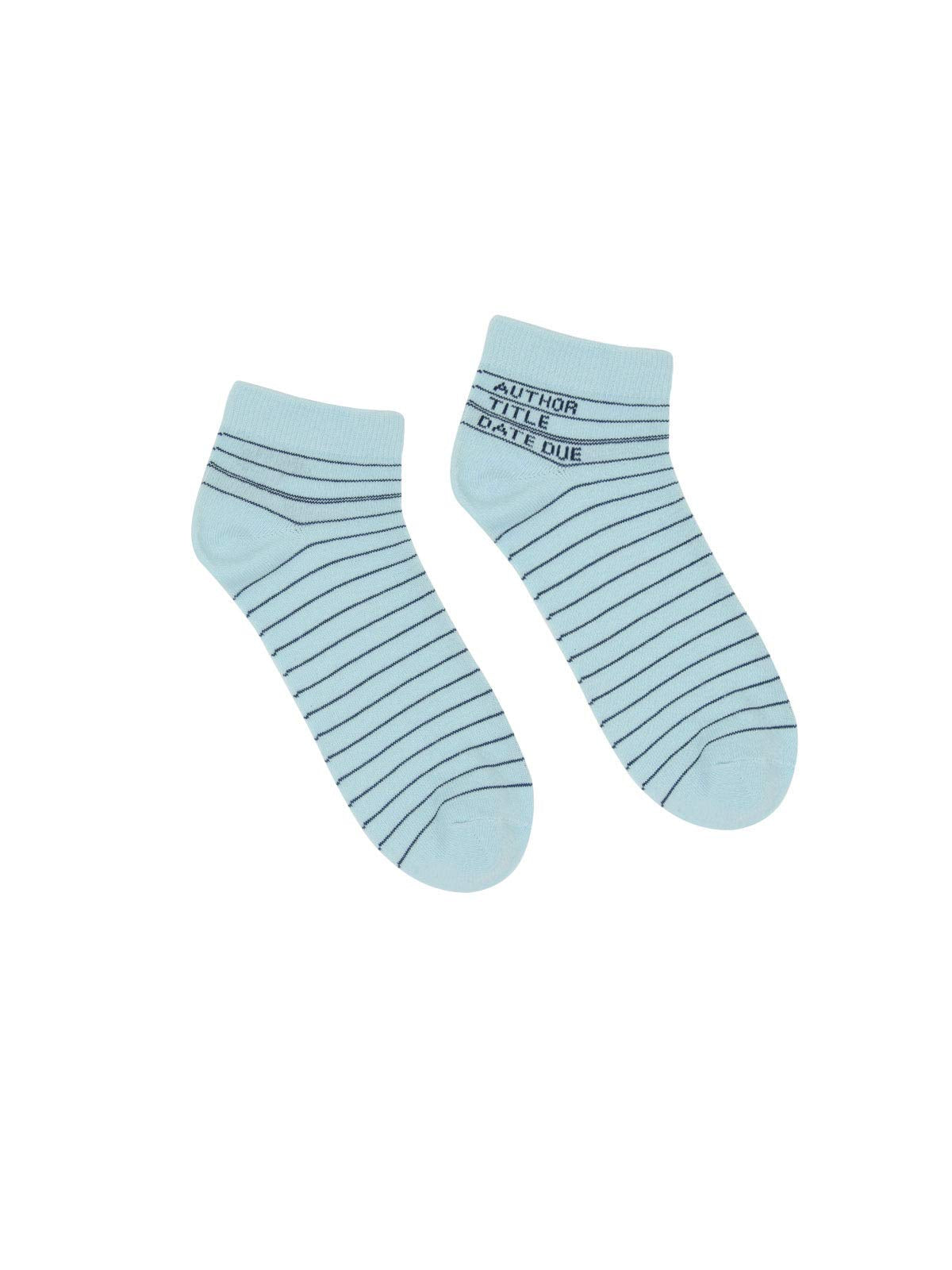 Out of Print Library Card Ankle Socks 4-pack Unisex Large