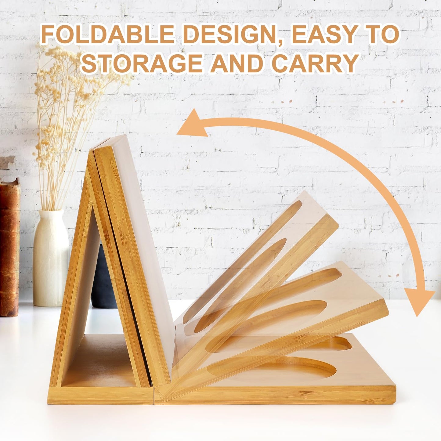 3HQ Wooden Book Stand Holder for Page Rest, Unique Book Nook Reading Valet with Cup, Glasses & Pen Holder, Book Lovers Gift Ideas