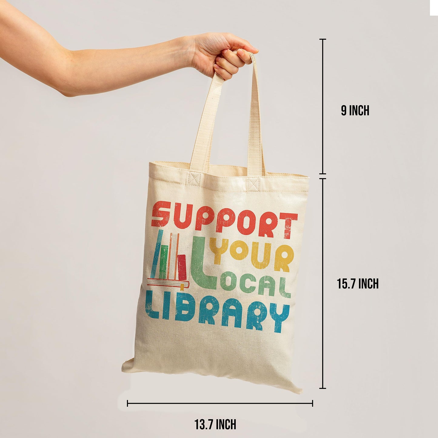 12 Oz Canvas Aesthetic Tote Bags Support Your Local Library Totes Book lover Reusable Tote bag Read book Tote bag Grocery Bag
