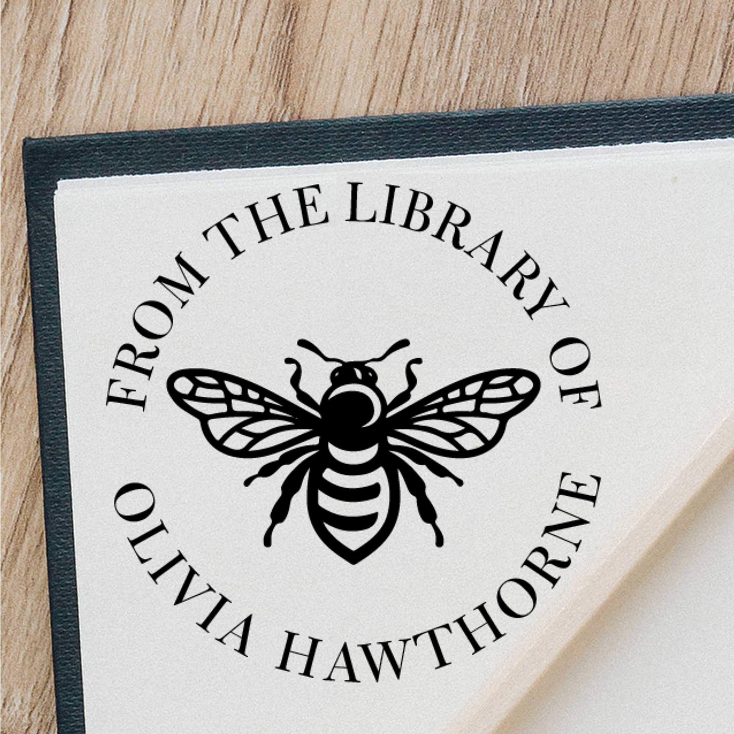 Velaris Personalized Library Stamp from Ex-Libris, Custom Wood or Self-Inking, 7/8" x 2 3/8"