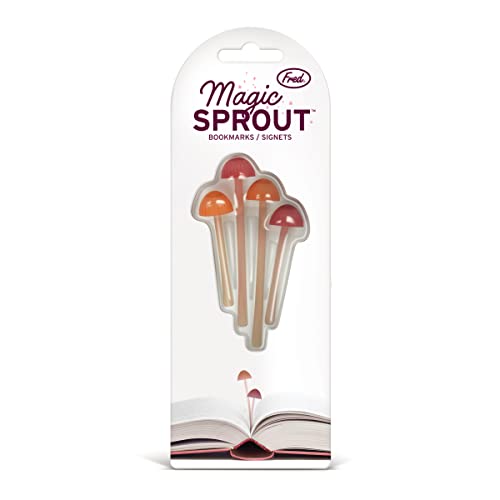 Genuine Fred Magic Sprout, Mini-Mushroom Bookmarks - Set of 4 - Two Sizes & Colors - Soft, Flexible Silicone - Fun Stocking Stuffer, Gift for Book Lovers, Teachers, Back to School - Cottagecore Decor