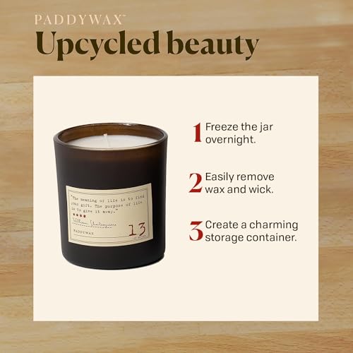 Paddywax Library Collection William Shakespeare Scented Soy Wax Candle, 6.5-Ounce, Paprus, Palm & Eucalyptus