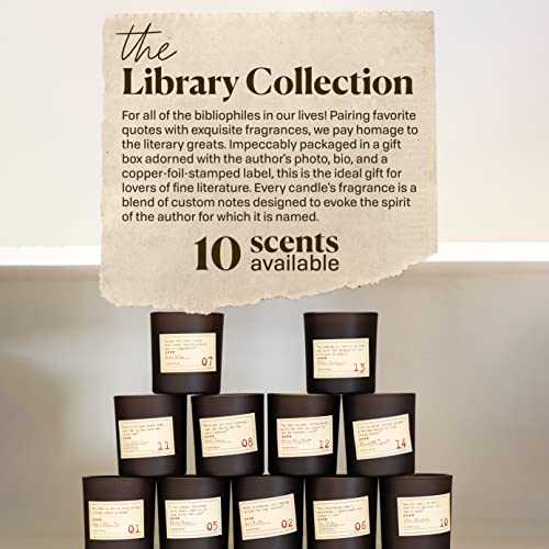 Paddywax Library Collection John Steinbeck Scented Soy Wax Candle, 6.5-Ounce, Smoked Birch & Amber