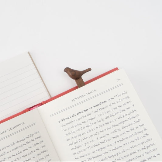 Bookmate Bliss: Aesthetic Wood Bookmark with Handcrafted Bird Carving by ANOQ mini studio