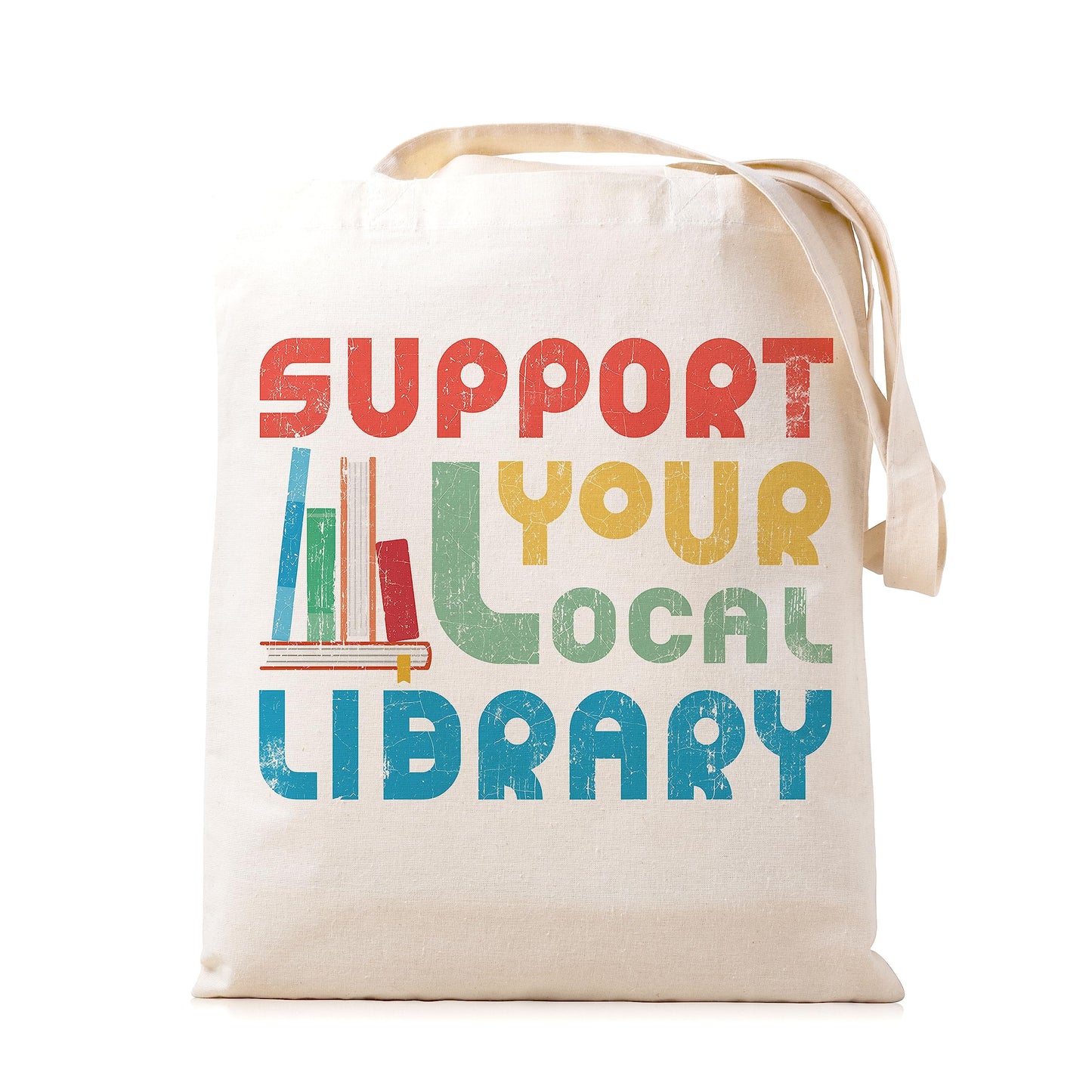 12 Oz Canvas Aesthetic Tote Bags Support Your Local Library Totes Book lover Reusable Tote bag Read book Tote bag Grocery Bag